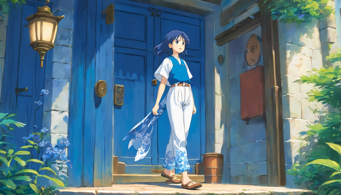 Blue and white porcelain pants