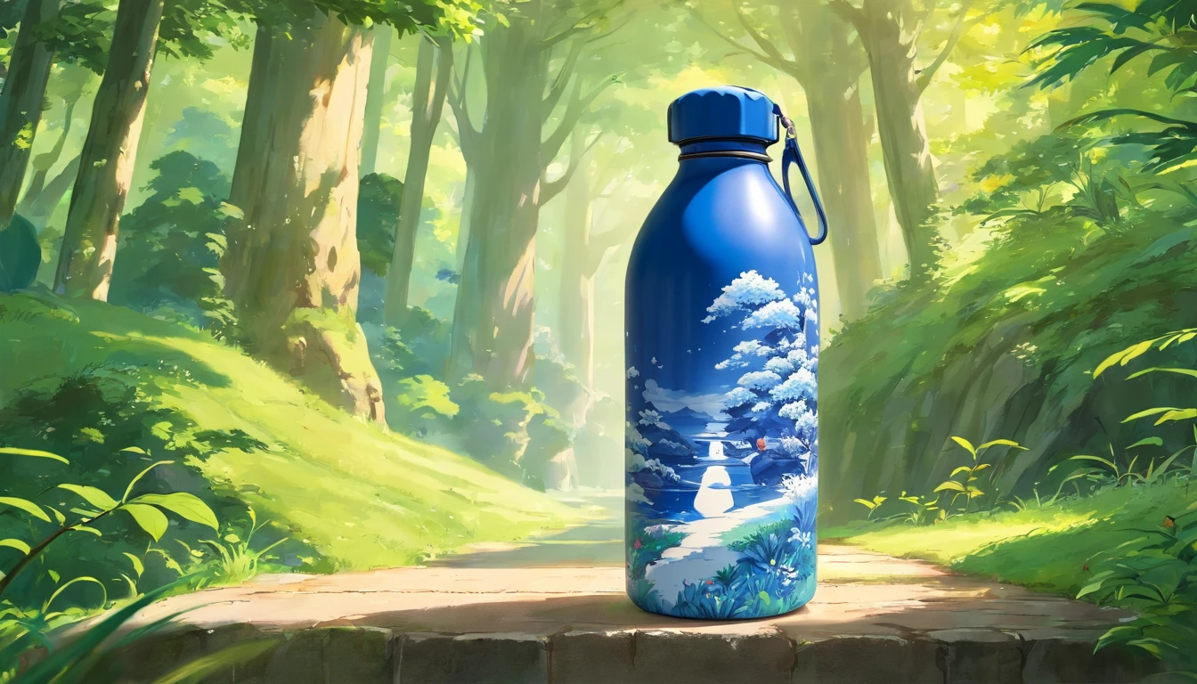 Blue and white porcelain water bottle