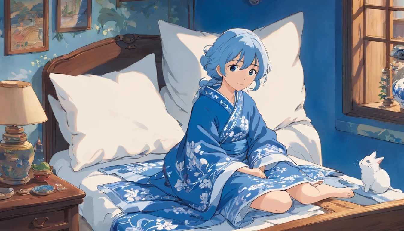 Blue and white porcelain electric blanket
