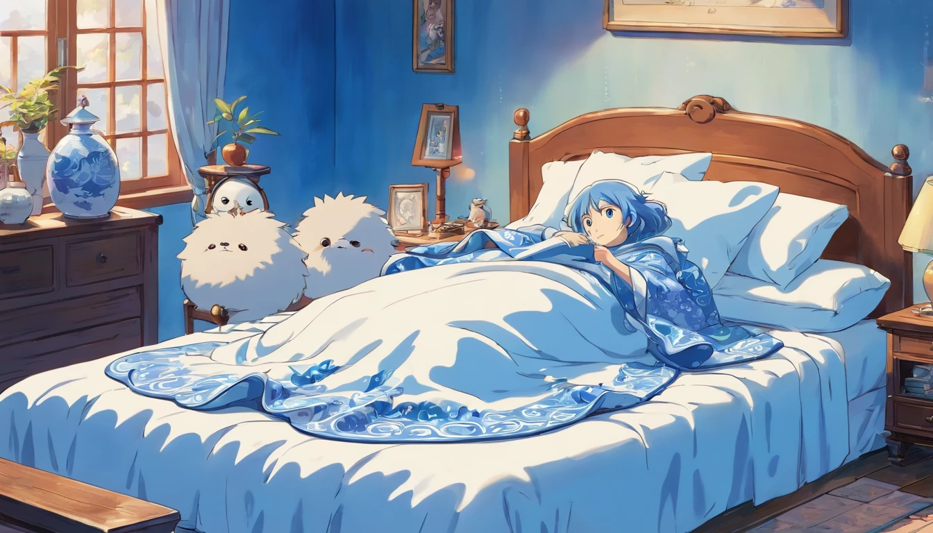 Blue and white porcelain electric blanket