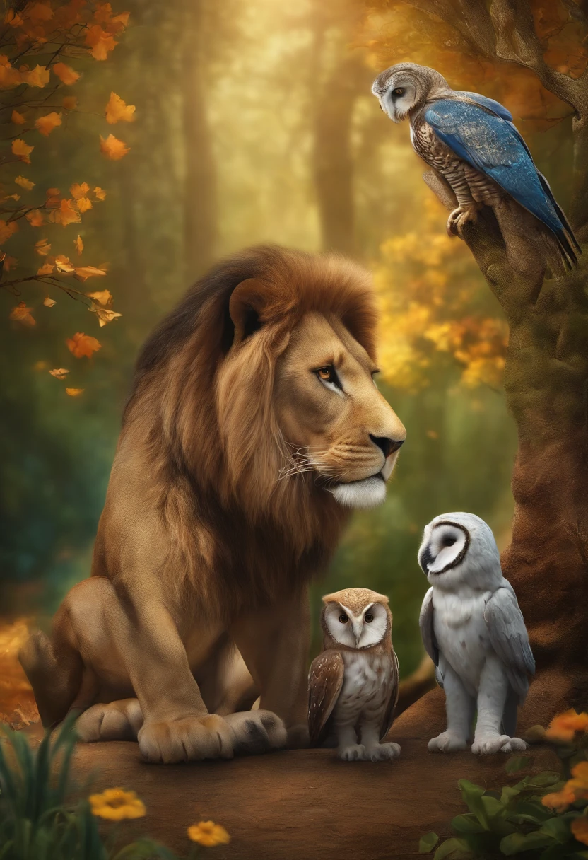 The Trio - Lenny the Lion, Eddie the Elephant, and Olivia the Owl
