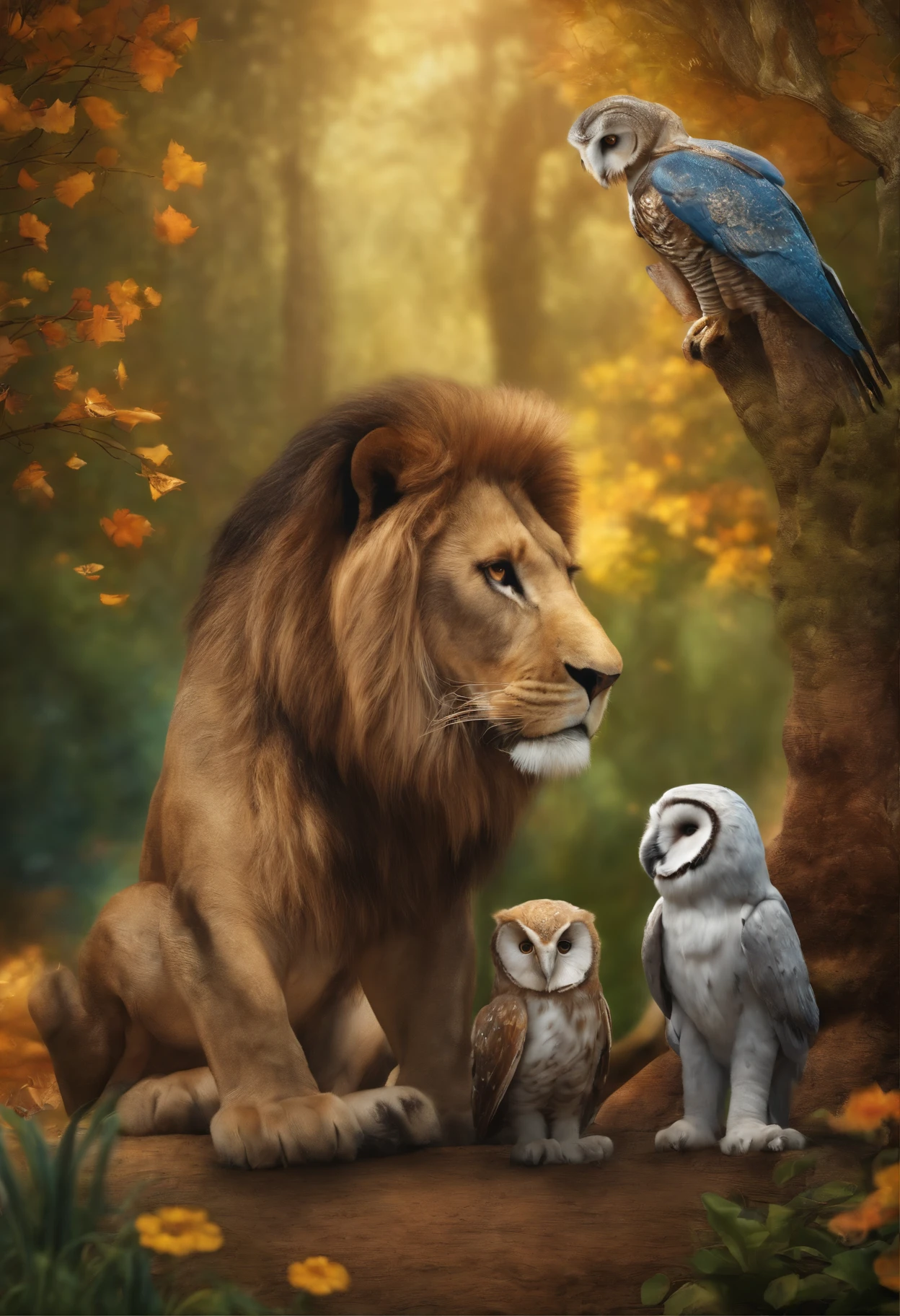 The Trio - Lenny the Lion, Eddie the Elephant, and Olivia the Owl