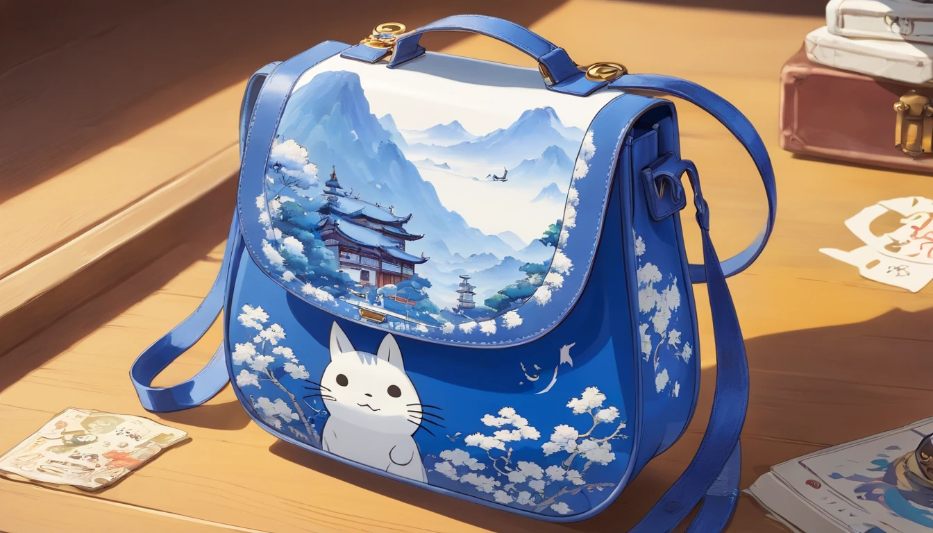 Blue and white porcelain bag