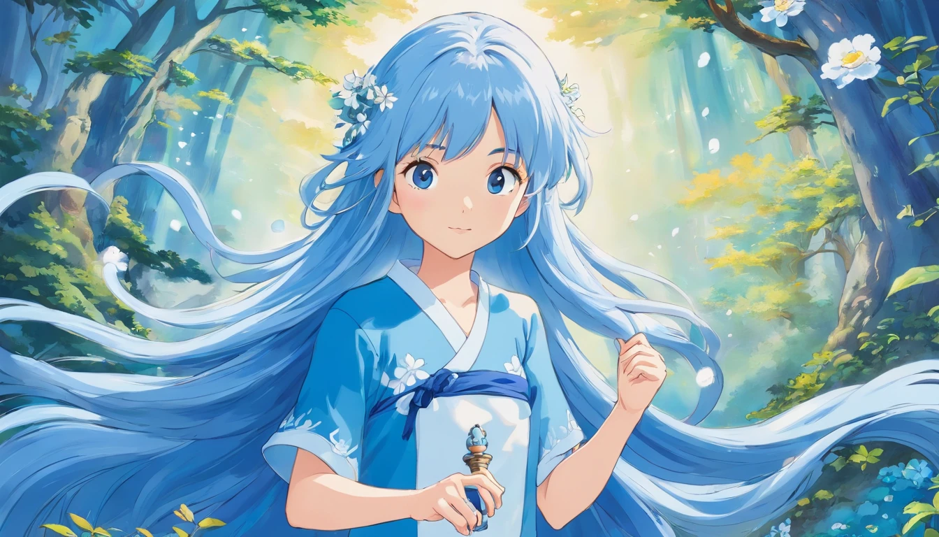 Blue and white porcelain hair dye