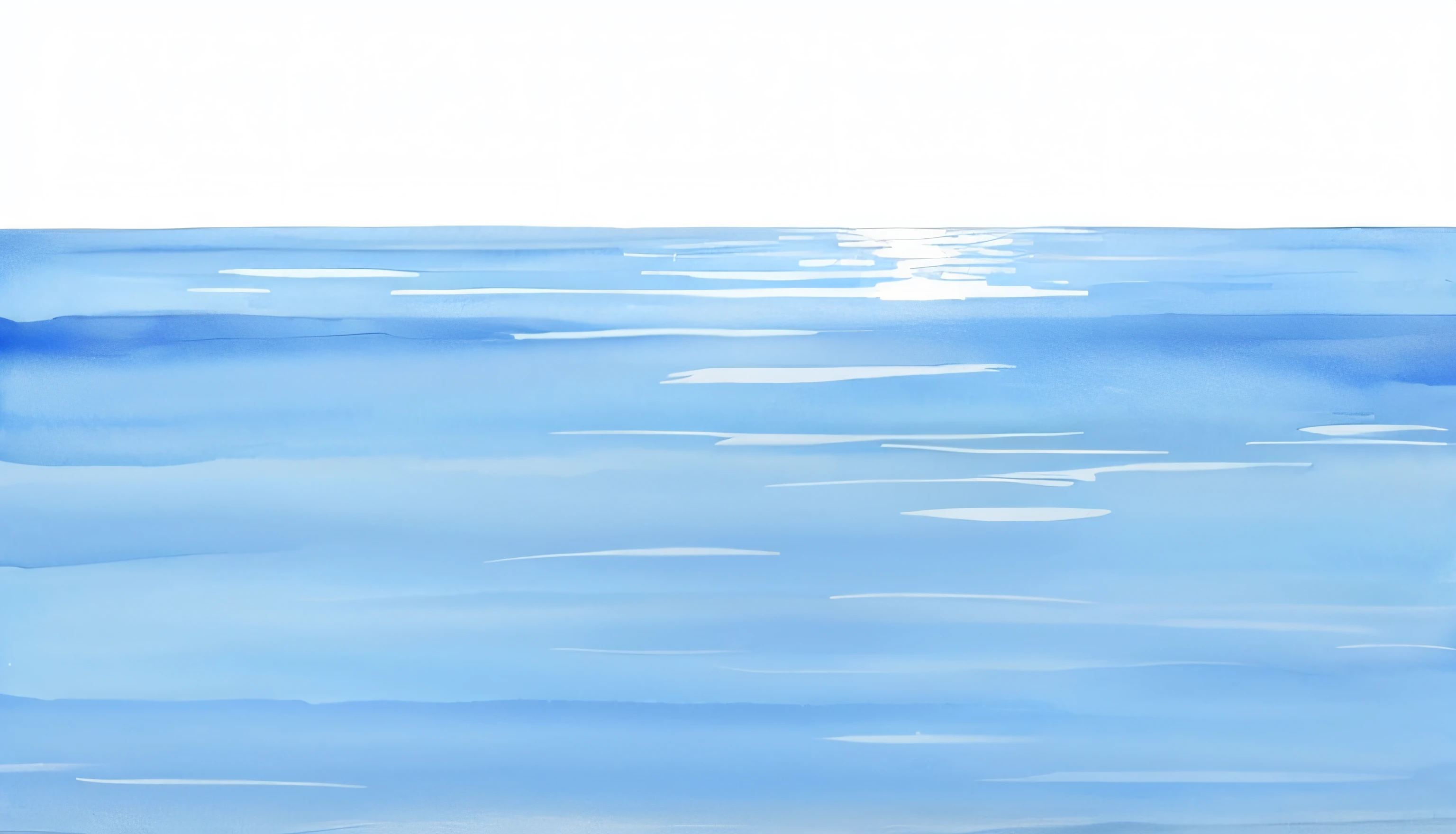 Marz, clear blue water, ocean surface illustration, horizonte, Aquarela, Aquarela, reflexo