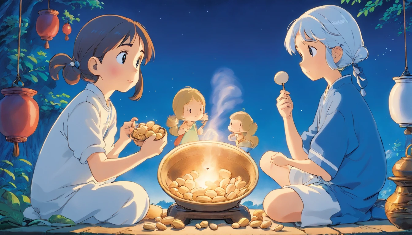 Blue and white porcelain peanuts