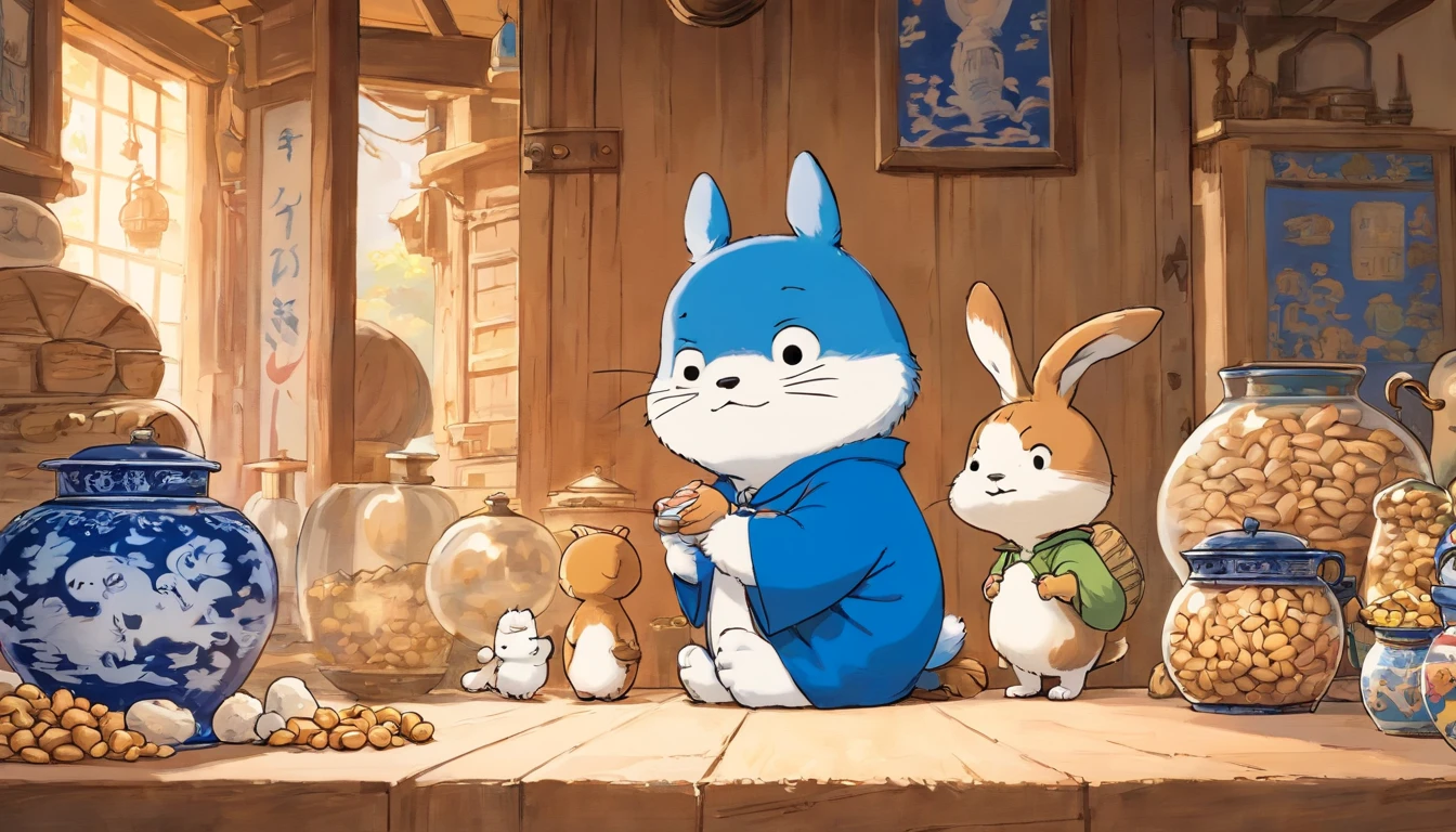 Blue and white porcelain peanuts