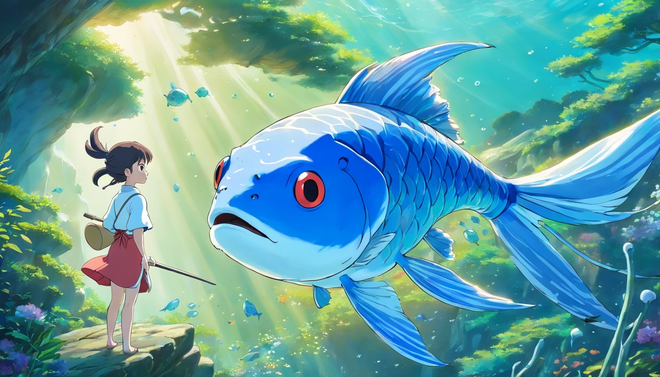 Blue and white porcelain hairtail fish