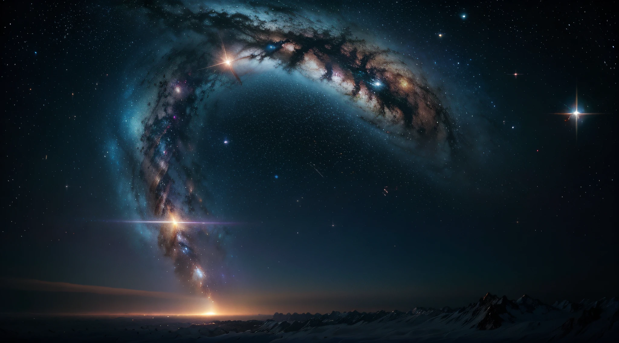 "Transcend into the limitless beauty of the cosmos as you find yourself suspended in the vastness of outer space. Imagine the breathtaking view from the cosmic perspective, surrounded by a series of galaxies that stretch across the cosmic canvas. Envision the awe-inspiring view of countless galaxies, each with their own unique dance of stars, Nebulosas, and cosmic wonders. Feel the expansion of the universe as you navigate this cosmic tapestry, with distant galaxies painting a fascinating panorama. Abrace a leveza do seu ponto de vista celestial, allowing the soft glow of distant stars to illuminate the cosmic darkness. Witness the interstellar ballet of galaxies, its majestic spirals and celestial formations creating a spectacle beyond imagination. As you delve into this intergalactic vista, let the grandeur of the cosmos instill a sense of peace and wonder within you. Allow the visibility of countless galaxies to guide your contemplation, offering a tranquil and deeply meditative experience amidst the celestial symphony. Explore this cosmic expansion, refletir, and find serenity amidst the dazzling beauty of visible galaxies."