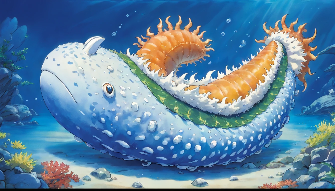 Blue and white porcelain sea cucumber
