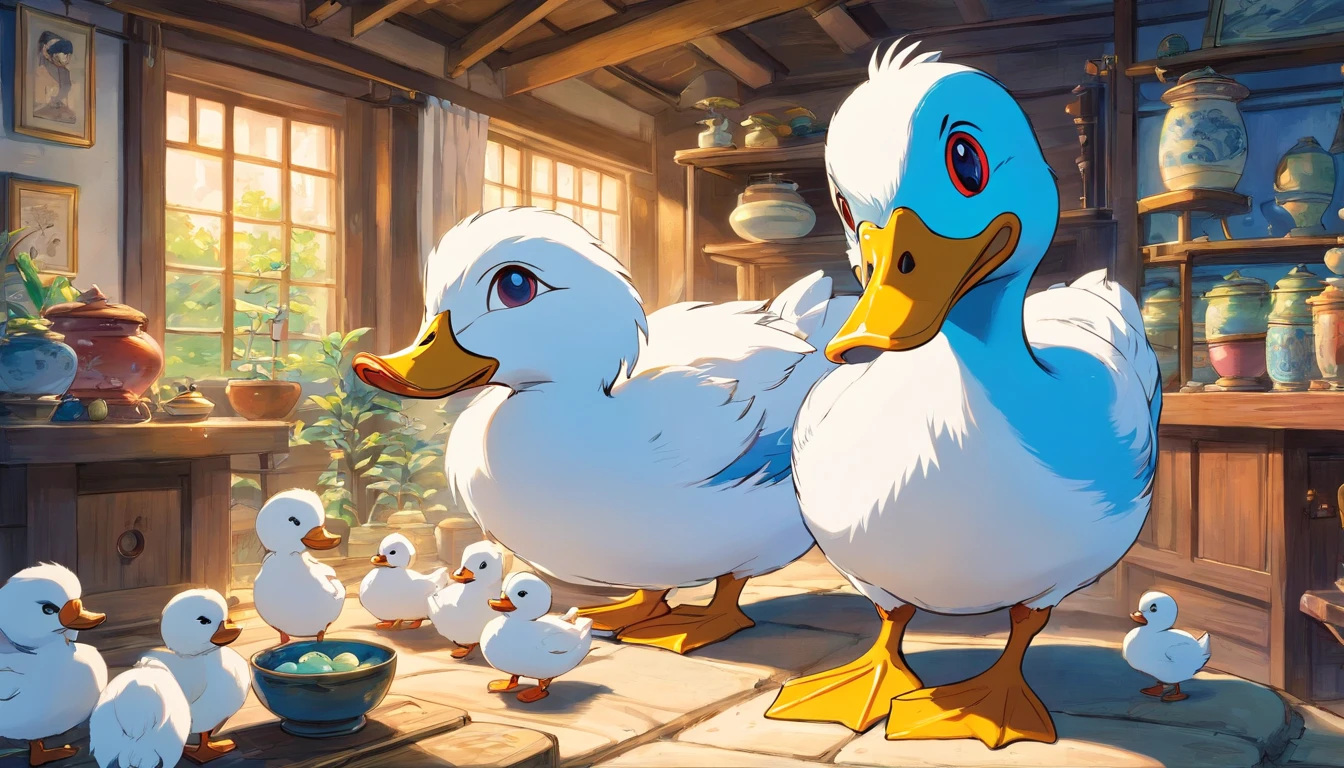 Blue and white porcelain duck egg