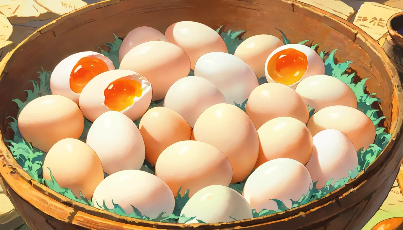 Boiled goose eggs