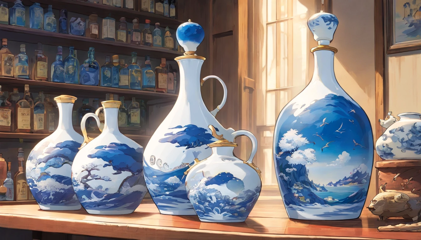 blue and white porcelain liquor