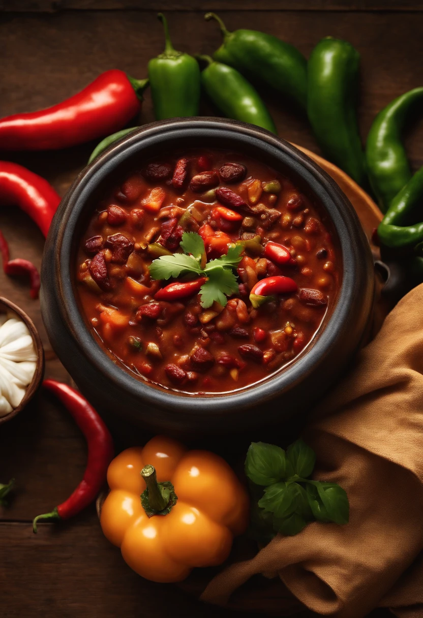A photo of a warm bowl of chili surrounded by cozy potted foods and a warm blanket,original,Bowlofchili looks exactly like a bowl of chili, N/A