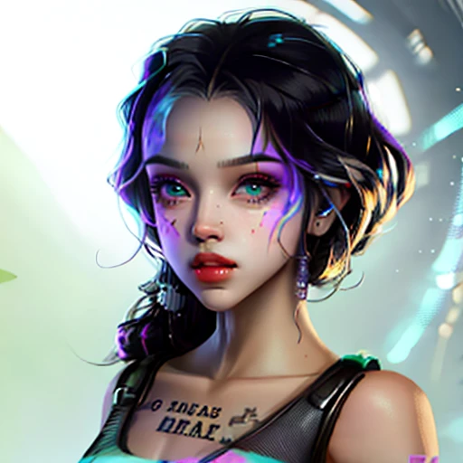 Fortnite skin with black hair and green eyes