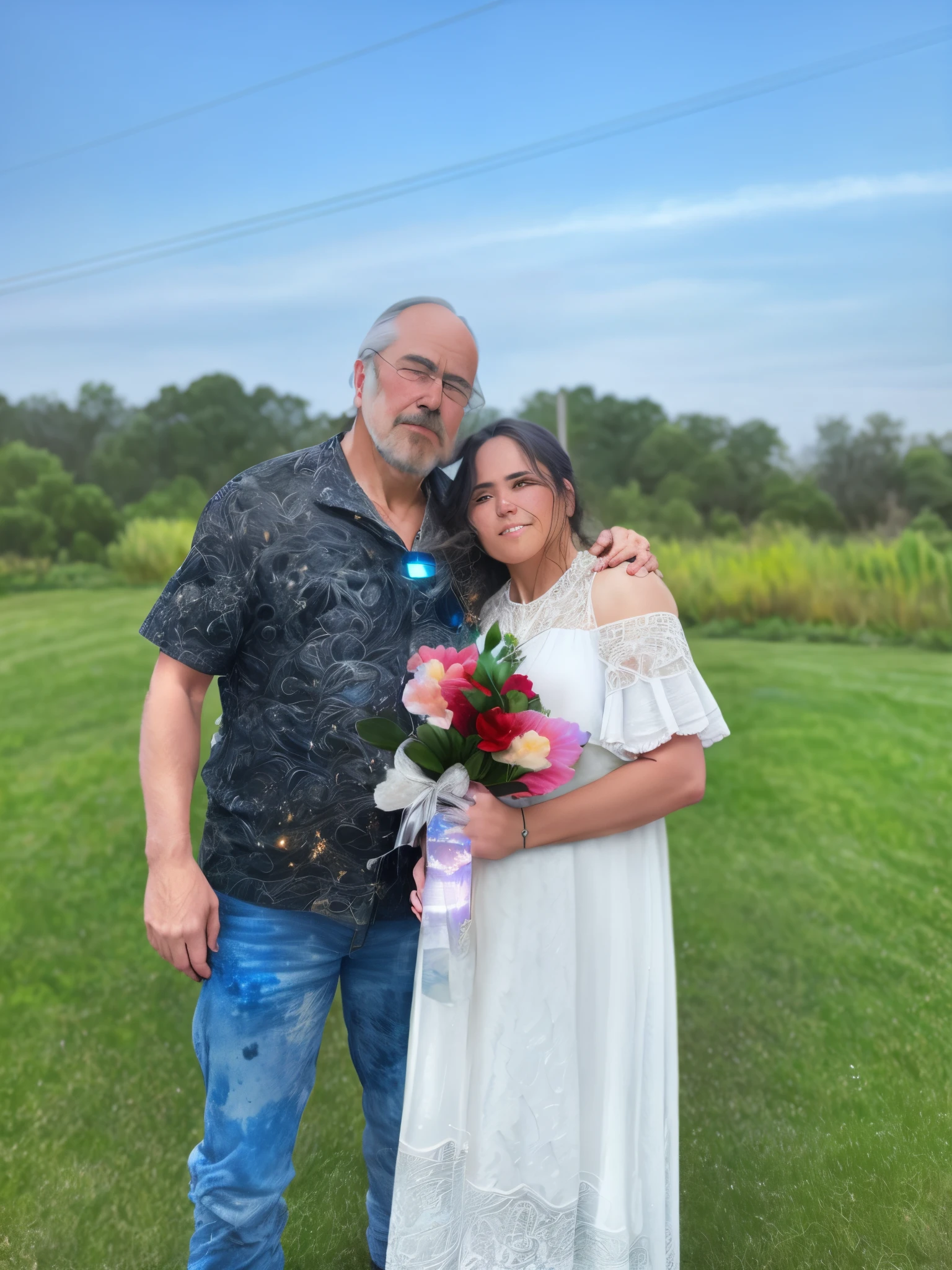 there is a man in a suit and a woman in a wedding dress standing on a road holding hands, momma and papa, taken in zoo, Lovely couple,noiva com vestido branco em um parque,homem de terno e gravata, real picture taken in zoo, com ela longa, tomada em 1 9 9 7, fotografia tirada, em um parque, foto bonito, imagem de qualidade muito baixa, cerca de 3 5 anos, fotografia de baixa qualidade