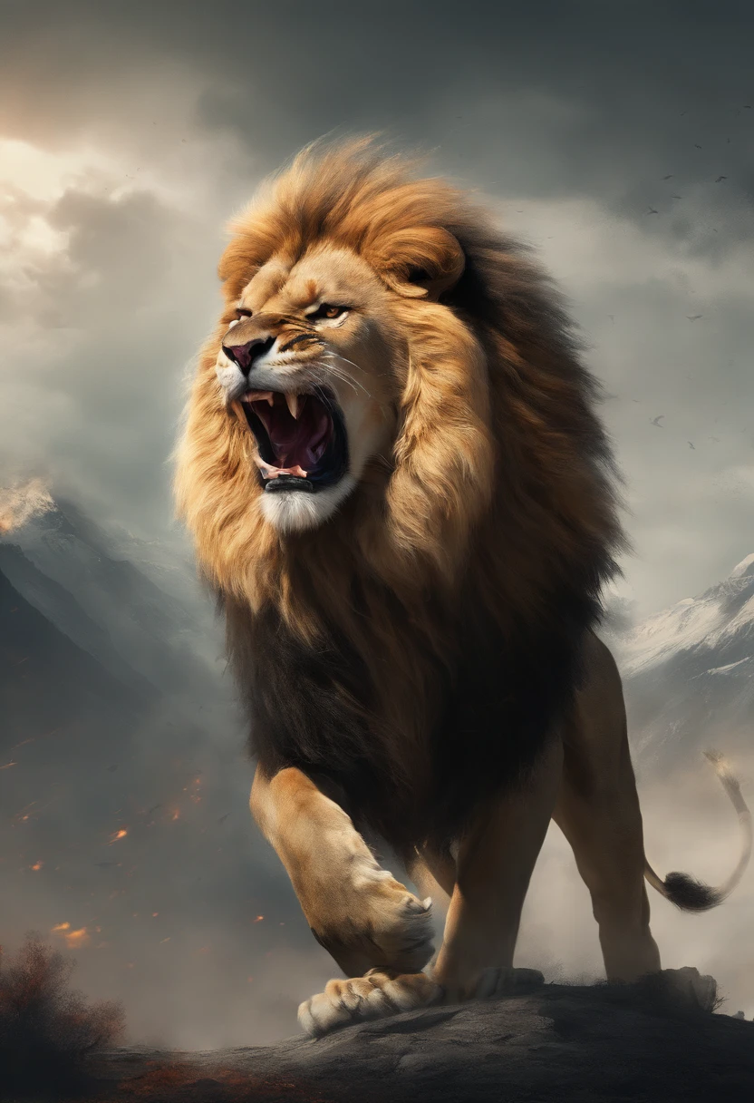 lion roaring