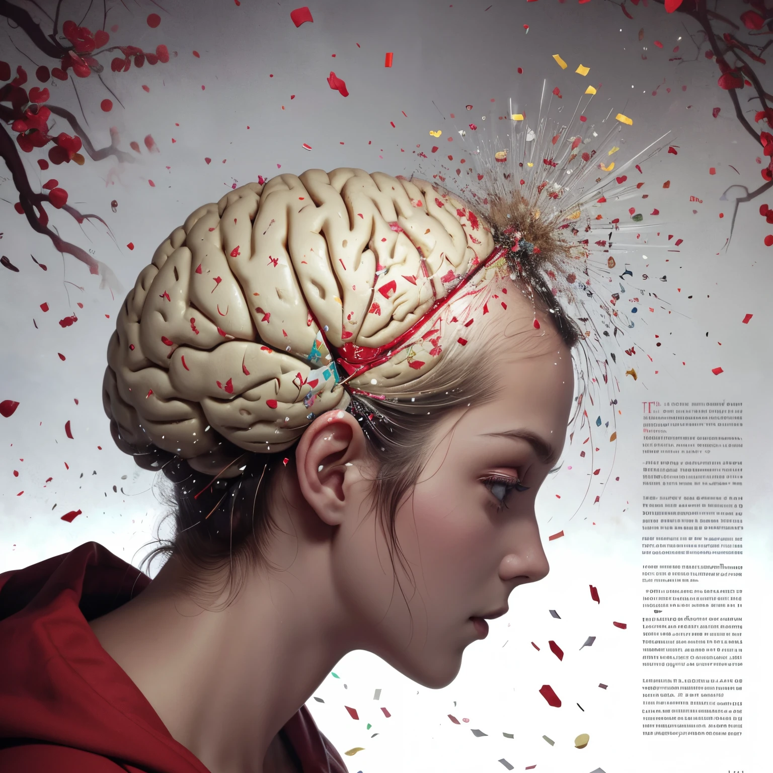 A book page talking about the deadly and horrifying phenomenon known as brain confetti (brain confetti is a unexplained phenomenon that causes the brain to explode with confetti and blood)