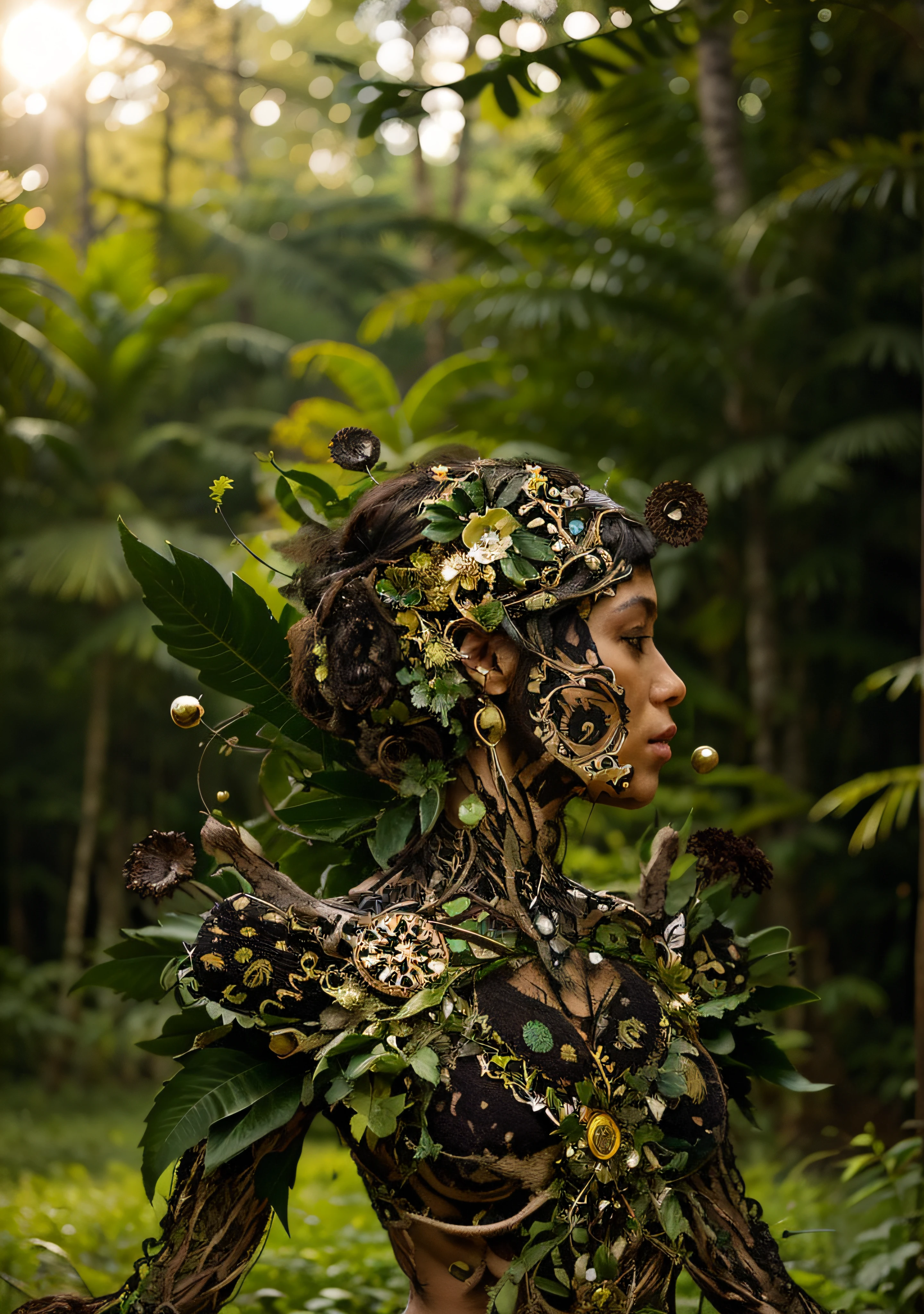 Imagine uma paisagem visualmente marcante que funde o Estado, capital and nature in the contemporary Amazon. no centro da imagem, depict a dense tropical forest with tall trees, lush vegetation and winding rivers. Nos arredores, integrate symbolic elements of the State, such as stylized government structures and political symbols.
Also incorporate capital elements, like subtle economic graphs, dollar signs and business structures, de uma forma que coexista de forma harmoniosa e desafiadora com o ambiente natural. Use a color palette that balances the exuberance of nature with tones that represent institutional power and economic influence.
Highlight the complex interaction between these elements, suggesting a visual narrative that questions the relationship between economic development, governance and environmental preservation in the Amazon region. Transmita esta mensagem de forma provocativa e inspiradora, encouraging reflection on the delicate balance that permeates this context