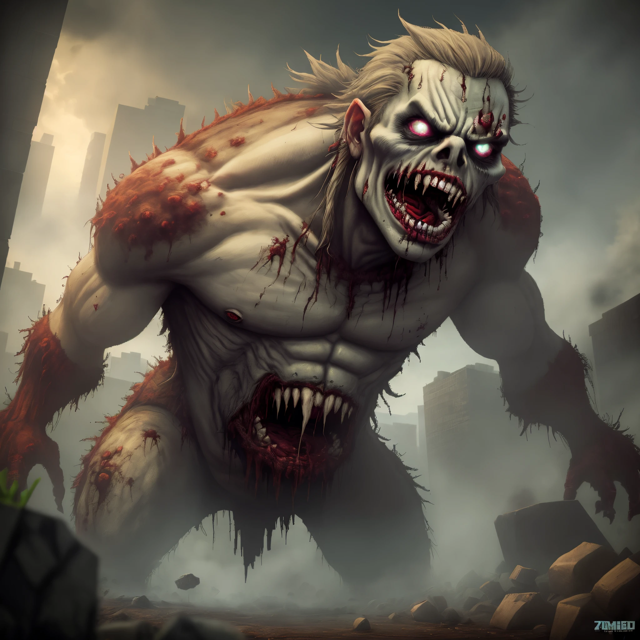 Giant angry zombie from minecraft