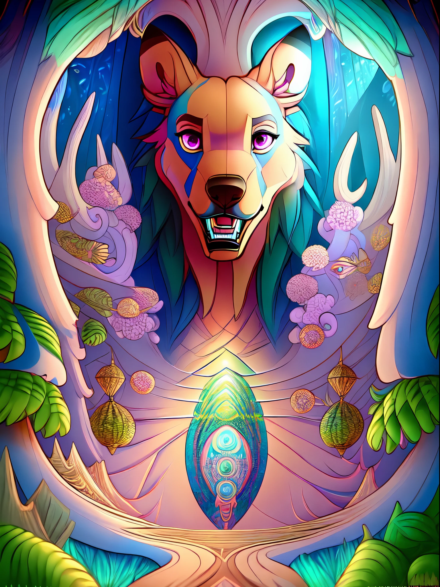 a  Furry in center in a psychedelic and surreal world, ultra-detailed, with vibrant colors and lighting effects, creating a masterpiece with 8k and 4k resolution. Furry is depicted with intricate details, merging with the surroundings seamlessly. The scene exudes a sense of otherworldly beauty and mystique, combining the ancient Egyptian deity with a contemporary psychedelic aesthetic, creating a visually stunning and mind-altering experience. strong facial expressions"only a big Furry face in center in a psychedelic and surreal spiral world, ultra-detailed, with vibrant colors and lighting effects, creating a masterpiece with 8k and 4k resolution. Furry is depicted with intricate details, merging with the surroundings seamlessly. The scene exudes a sense of otherworldly beauty and mystique, combining the ancient Egyptian deity with a contemporary psychedelic aesthetic, creating a visually stunning and mind-altering experience. strong facial expressions"