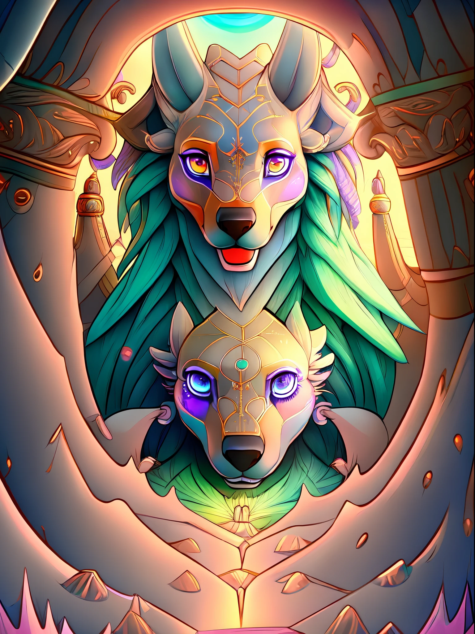 a  Furry in center in a psychedelic and surreal world, ultra-detailed, with vibrant colors and lighting effects, creating a masterpiece with 8k and 4k resolution. Furry is depicted with intricate details, merging with the surroundings seamlessly. The scene exudes a sense of otherworldly beauty and mystique, combining the ancient Egyptian deity with a contemporary psychedelic aesthetic, creating a visually stunning and mind-altering experience. strong facial expressions"only a big Furry face in center in a psychedelic and surreal spiral world, ultra-detailed, with vibrant colors and lighting effects, creating a masterpiece with 8k and 4k resolution. Furry is depicted with intricate details, merging with the surroundings seamlessly. The scene exudes a sense of otherworldly beauty and mystique, combining the ancient Egyptian deity with a contemporary psychedelic aesthetic, creating a visually stunning and mind-altering experience. strong facial expressions"