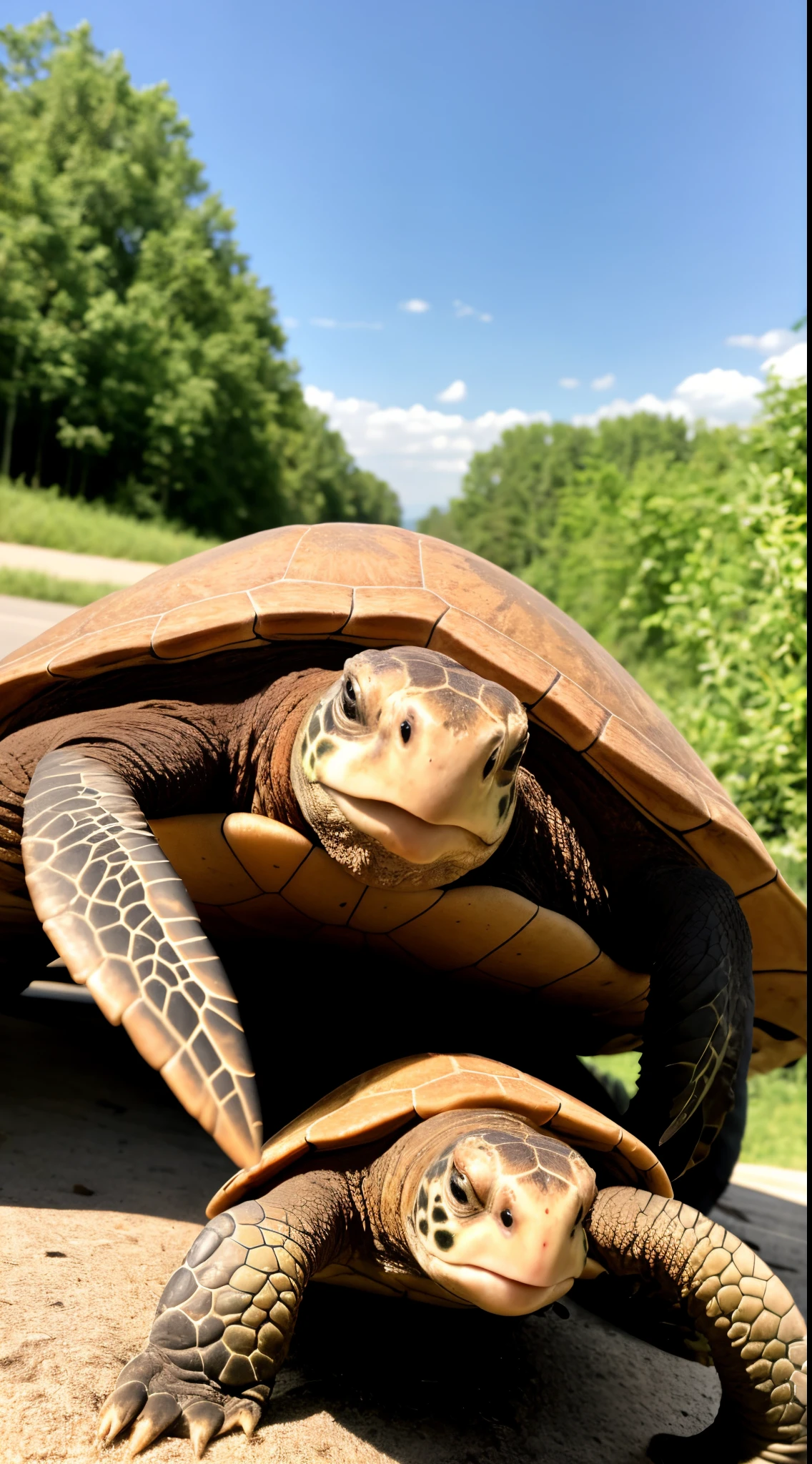 I met an interesting turtle while the song on the radio blasted away.