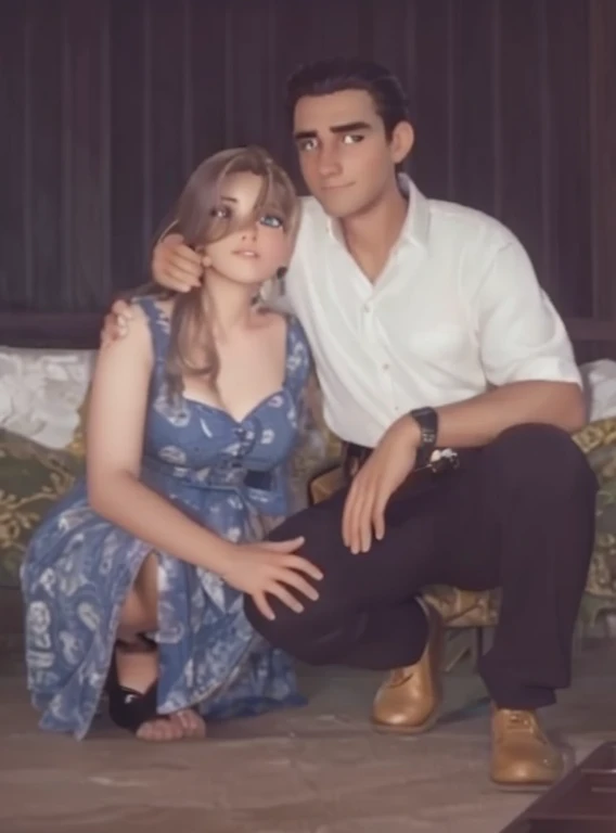Casal cabelos e olhos castanhos
