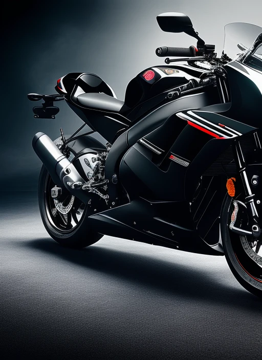 Black Yahama r6 bike with a cool background with lights