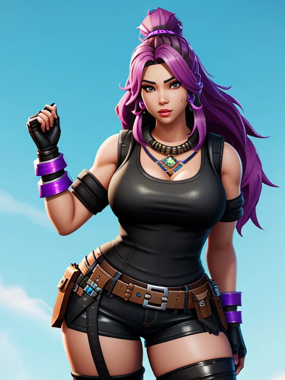 Fortnite female character with sexy face and curvy body native american warrior