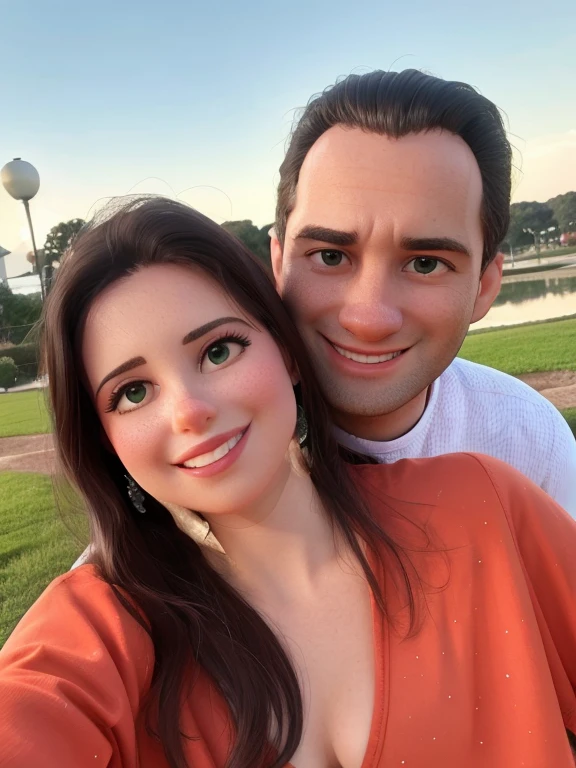 Casal feliz em paisagem bem iluminada, melhor qualidade