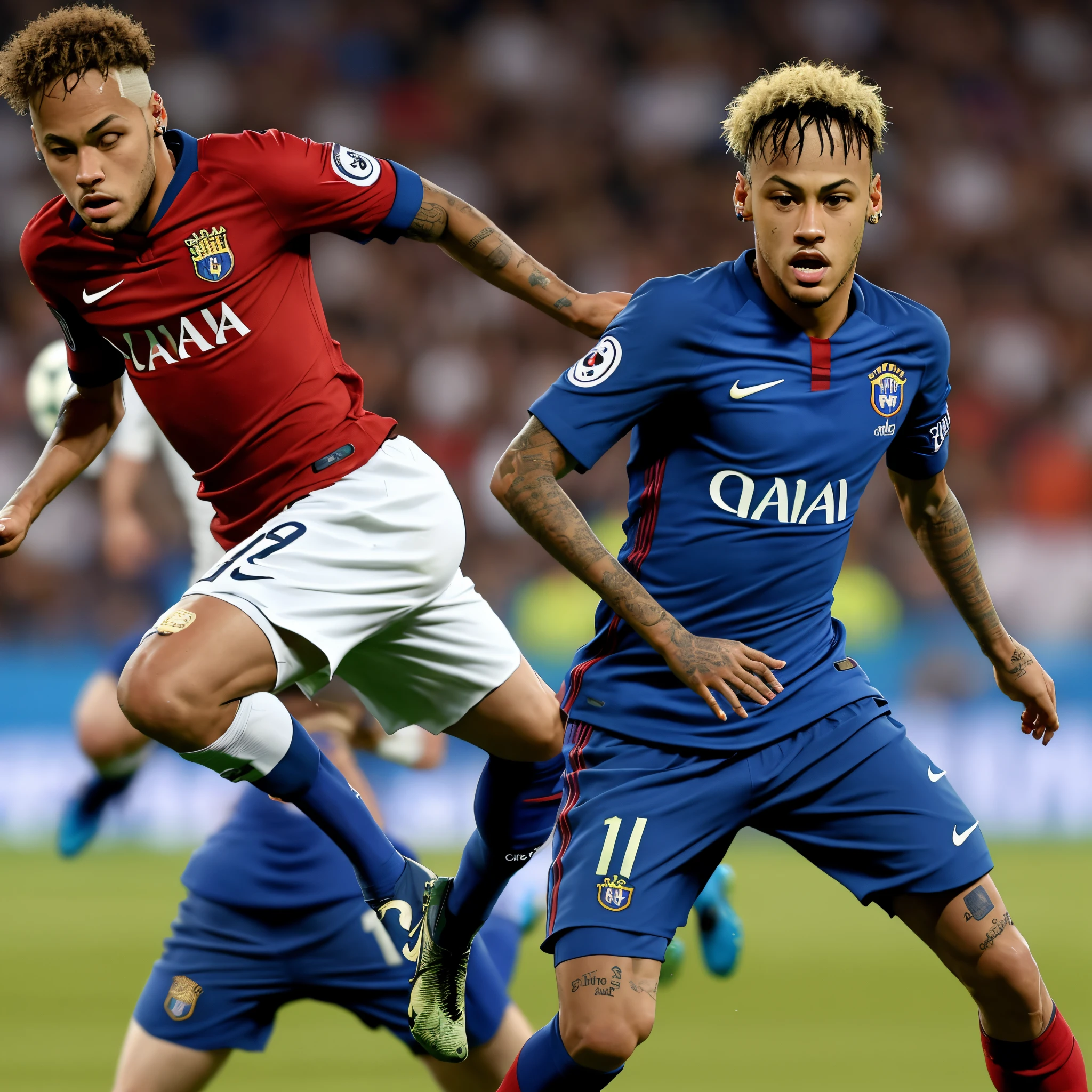 Neymar varrendo a rua