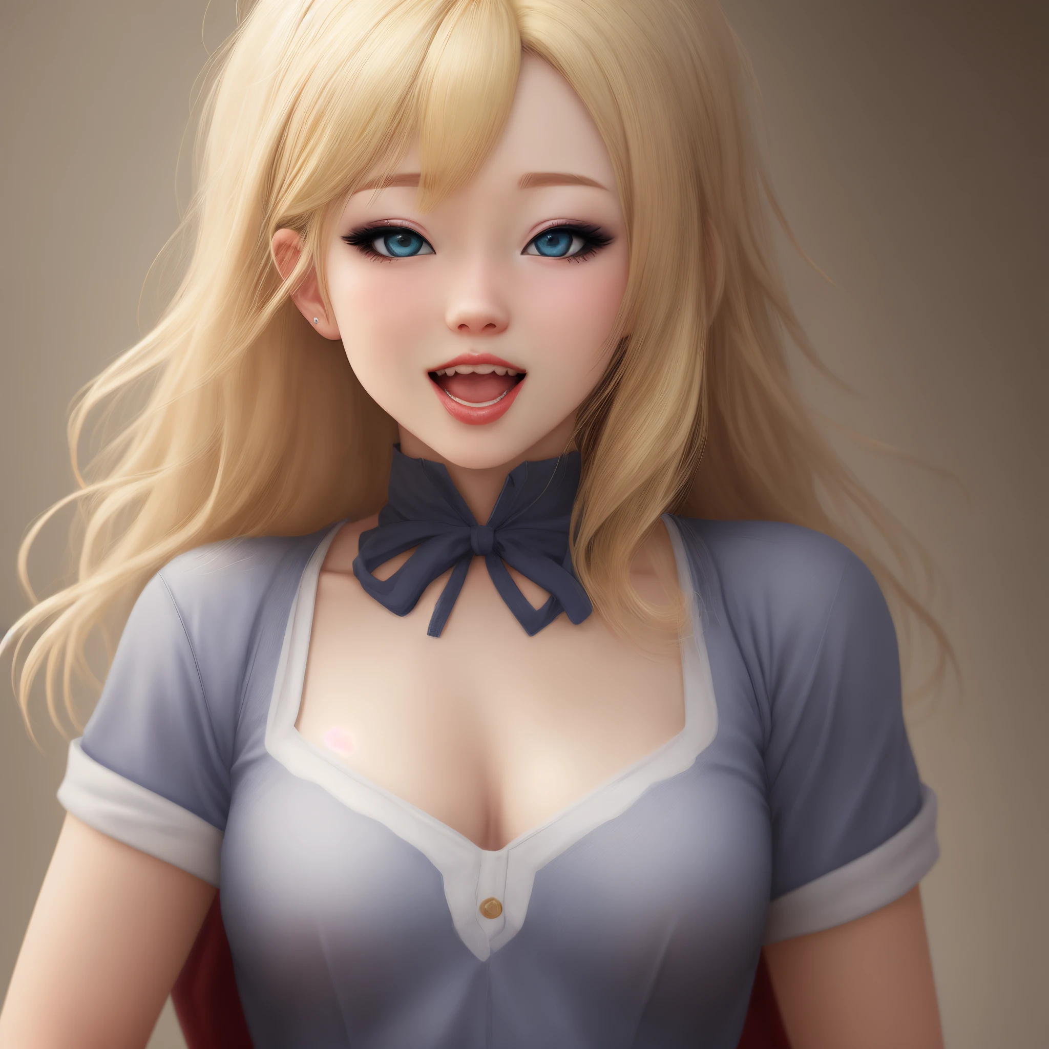 Create girl ahegao realistic blonde