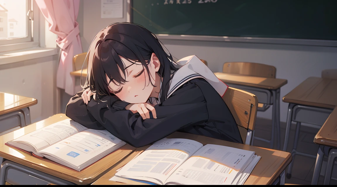 sleeping in school classroom
