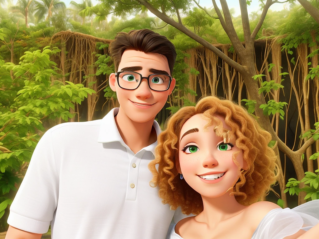 there is a man and woman standing next to each other, Tyler Edlin e Natasha Tan, Retrato de duas pessoas, retrato de casais, vacation photo, Directed by: Carla Wyzgala, taken in the early 2020s, Directed by: Carey Morris, ariel perez, both smiling for the camera, Casal feliz, belos arredores, Wesley Kimler, casal sorridente