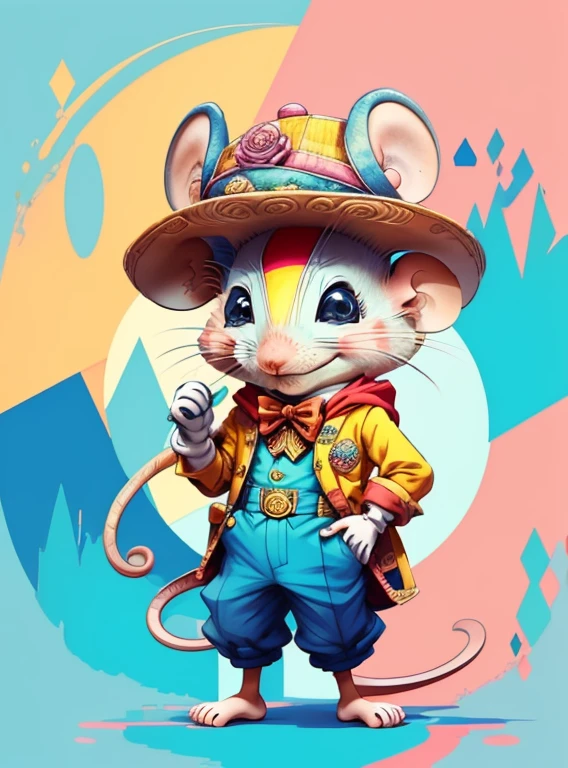 ) ((((cute mouse with a hat) ((Mikey)) - Criador: Walt Disney2023) ), ,, ( Walt Disney acolchoamento ,multidimensional geometric wall PORTRAIT, arte, Chibi,
Yang08k, lindo, Colouring,Rose
Primary works, qualidade superior, melhor qualidade, Arte Oficial, Beautiful and Aesthetic,)) ), ,, Walt Disney acolchoamento ,multidimensional geometric wall PORTRAIT, arte, Chibi,
Yang08k, lindo, (Colouring, Rosa), amarelo ,azul ,vermelho e branco)
Primary works, qualidade superior, melhor qualidade, Arte Oficial, Beautiful and Aesthetic,