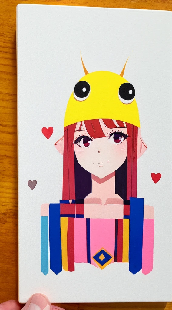 pintura moderna cubista de chica anime