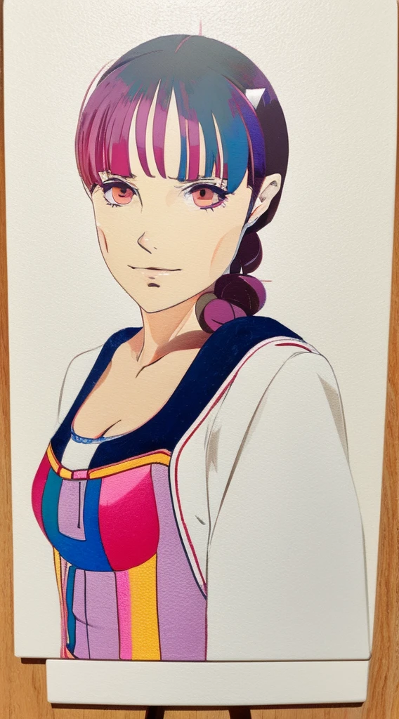 pintura moderna cubista de chica anime