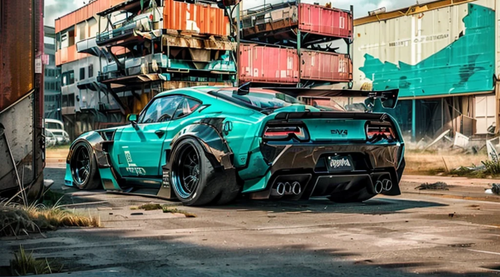 Supercar concept art((pastel pink, electric blue, black paintwork)), jonsibal design works, hycode cars body kit, creatively inspired by race games like Forza horizon, gran Turismo and Asphalt 9: legends visual aesthetic, trending hodoor, cars coops, moparinsider, and artstation, cgsociety, custom design build, cinematic composition, HDR studio light, sharp details, sleek yet industrial, shipping yard environment, crisp, accurate, meticulous, assaul vehicle, military grade, 3ds max, corona render, sharp, focus, menacing look, large rear spoiler, high performance enhanced exhaust system, ((liberty walk body kit)); photo realistic, insanely detailed, ray tracing, subsurface scattering 8k, ((parked in an abandoned warehouse, derelict and lifeless space)), directional lighting, hazy and atmospheric, ominous, stealth built, highly detailed racing interior,(a collaboration by fictional sc-fi companies Wallace Corporation, cyberdine systems, RDA and hanka robotics), 8k