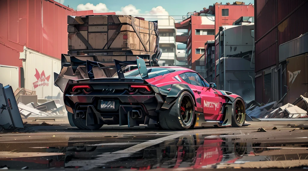 Supercar concept art((pastel pink, electric blue, black paintwork)), jonsibal design works, hycode cars body kit, creatively inspired by race games like Forza horizon, gran Turismo and Asphalt 9: legends visual aesthetic, trending hodoor, cars coops, moparinsider, and artstation, cgsociety, custom design build, cinematic composition, HDR studio light, sharp details, industrial warehouse background, sleek yet industrial, shipping yard environment, crisp, accurate, meticulous, assaul vehicle, military grade, 3ds max, corona render, sharp, focus, menacing look, large rear spoiler, high performance enhanced exhaust system, ((liberty walk body kit)); photo realistic, insanely detailed, ray tracing, subsurface scattering 8k, ((parked in an abandoned warehouse, derelict and lifeless space)), directional lighting, hazy and atmospheric, ominous, stealth built, highly detailed racing interior,(a collaboration by fictional sc-fi companies Wallace Corporation, cyberdine systems, RDA and hanka robotics), 8k