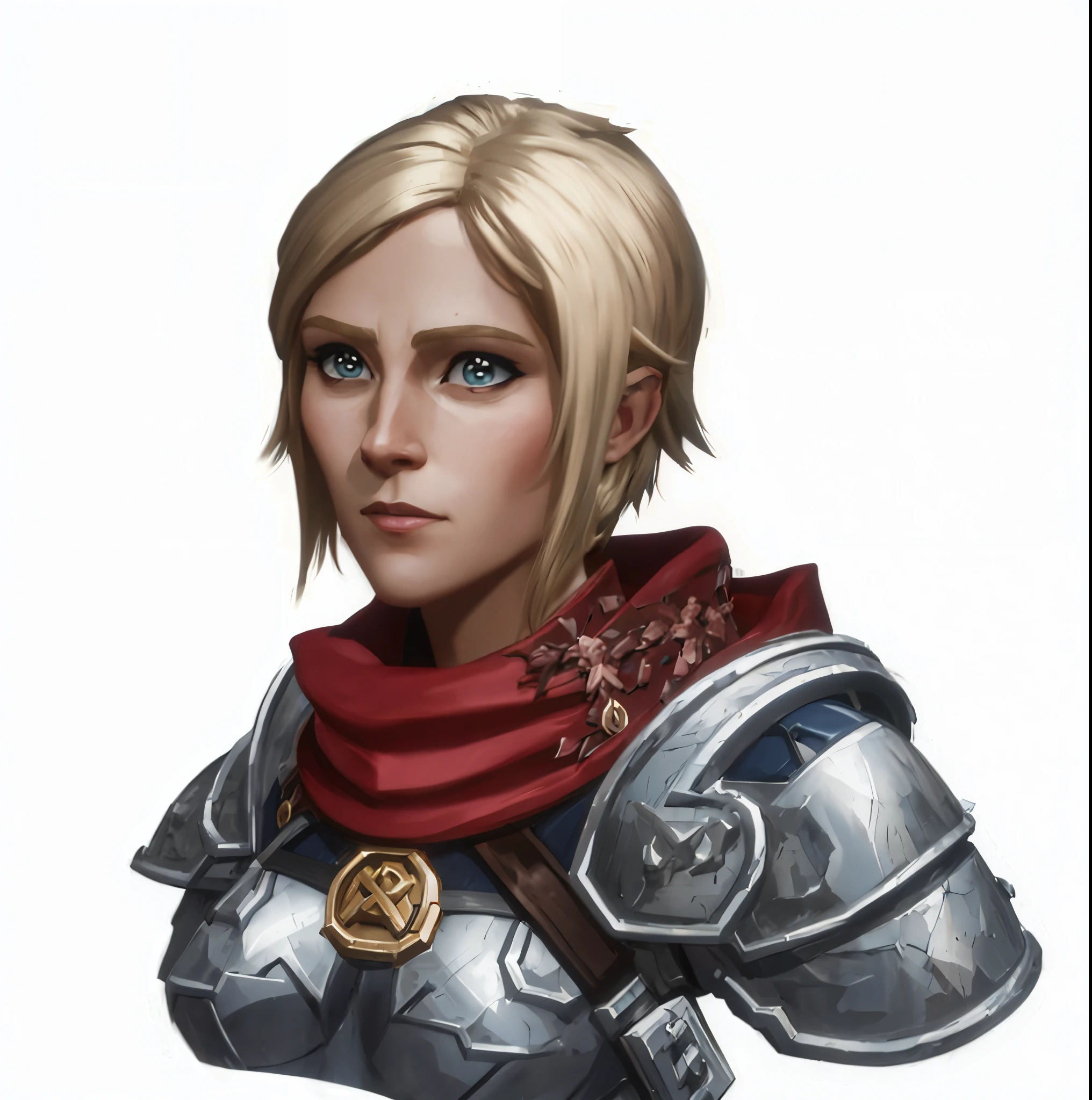 portrait of female paladin, portrait knight female, baldur's gate character portrait, female cleric, rpg portrait concept art, picture of female paladin, d&d character head portrait, rpg portrait, portrait of a dnd character, lady in armor, picture of female paladin, adult female warrior, female knight, fantasy paladin woman, female paladin, female warrior, short blonde hair, d & d fantasy character