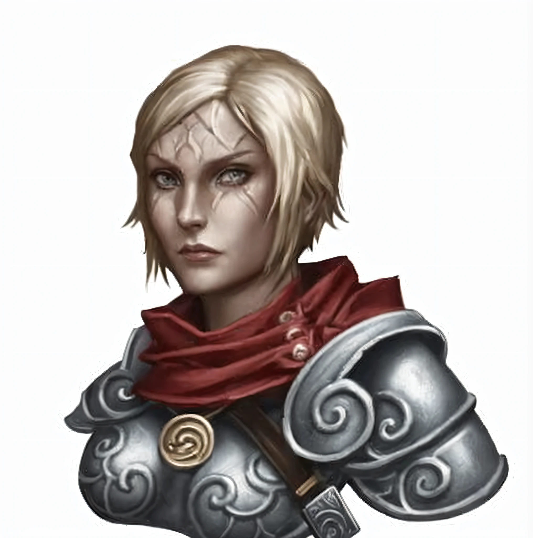 portrait of female paladin in her thirties, portrait knight female, baldur's gate character portrait, female cleric, rpg portrait concept art, picture of female paladin, d&d character head portrait, rpg portrait, portrait of a dnd character, lady in armor, picture of female paladin in her thirties, adult female warrior, female knight in her thirties, fantasy paladin woman, female paladin, female warrior, short blonde hair, d & d fantasy character, stern expression, clean face, thin eyebrows
