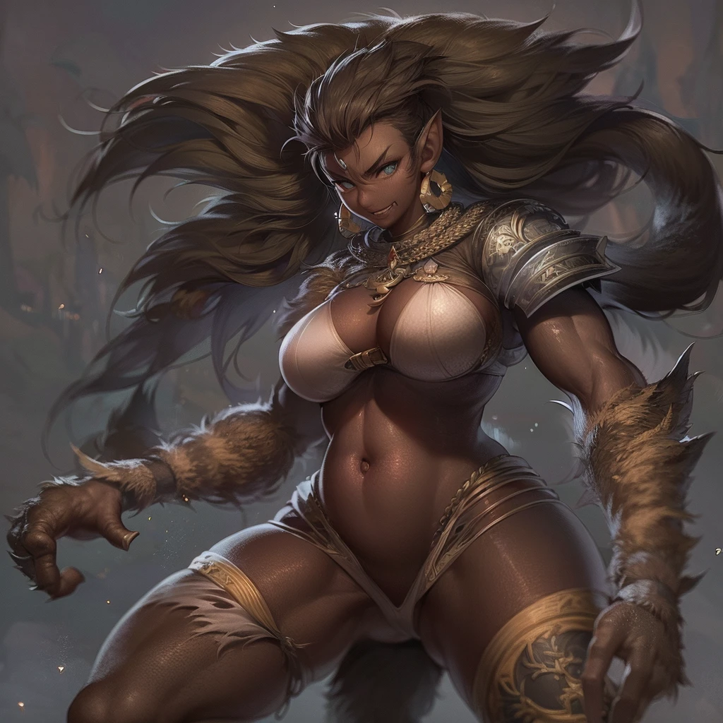 Monster Girl, Behimos, femele, Giant body shape, Great power, dark-brown skin, rough muscles, hard cuticle, High defense, Strong limbs, Stout tail, warriors, with wisdom, There are feelings, maternal tenderness, legendary, self-sacrifice, Aegis, UHD, high quality, highres, 16k