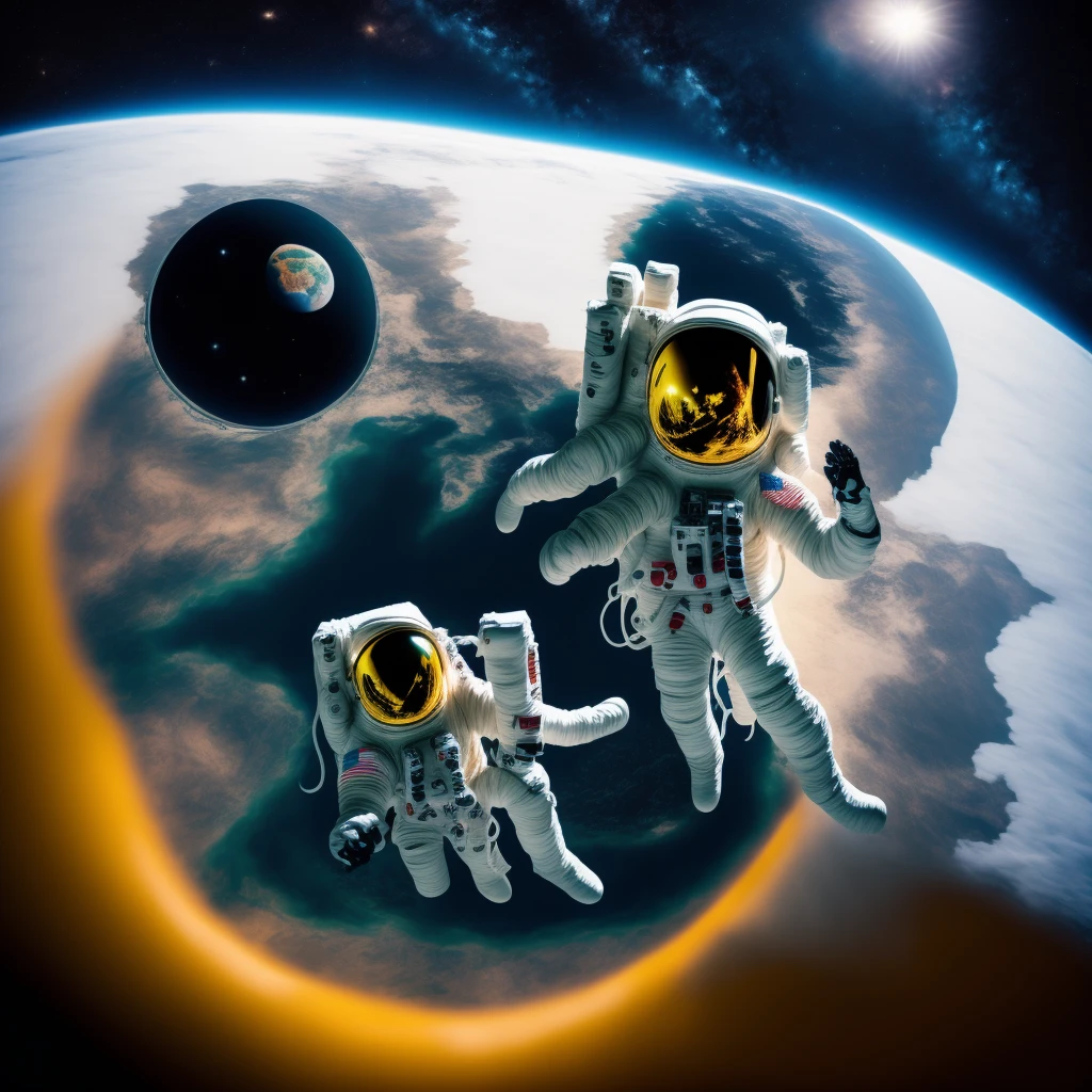 astronauta em um planeta lindo