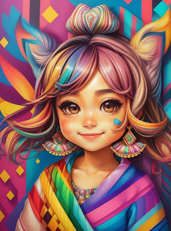 (Lulu of Pumerania ),(happy)),(2ear)), Eduardo Kobra padding ,wall PORTRAIT geometric multidimensional, art, chibi,
yang08k, beautiful, colorful,
masterpieces, top quality, best quality, official art, beautiful and aesthetic,