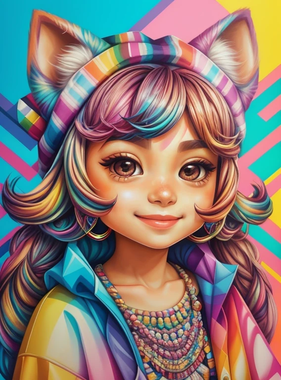 (Lulu of Pumerania ),(happy)),(2ear)), Eduardo Kobra padding ,wall PORTRAIT geometric multidimensional, art, chibi,
yang08k, beautiful, colorful,
masterpieces, top quality, best quality, official art, beautiful and aesthetic,