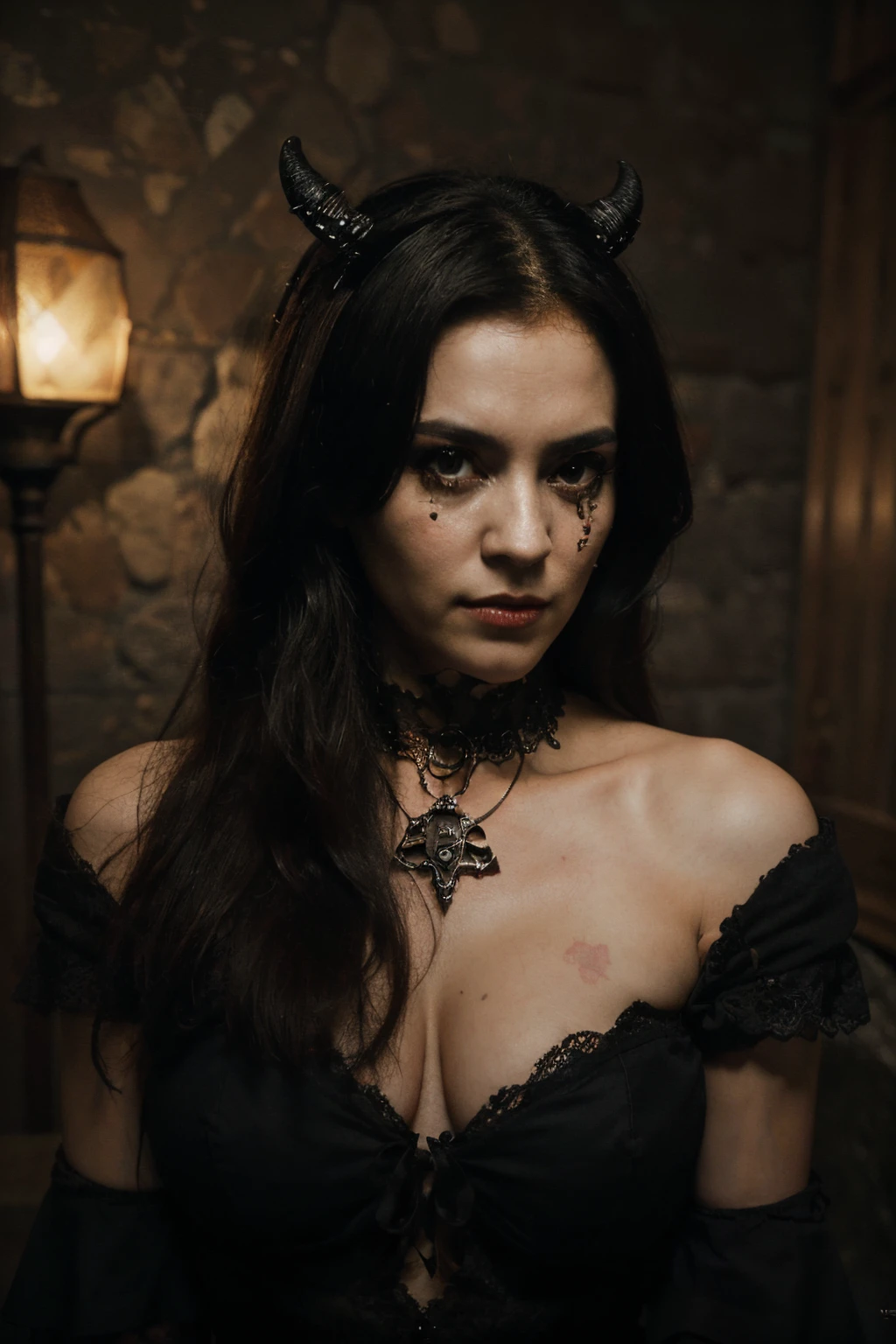 (papel de parede 8k extremamente detalhado), An average photo of a beautiful necromancer demonic woman, intrincado, alto detalhe, Dramatic
