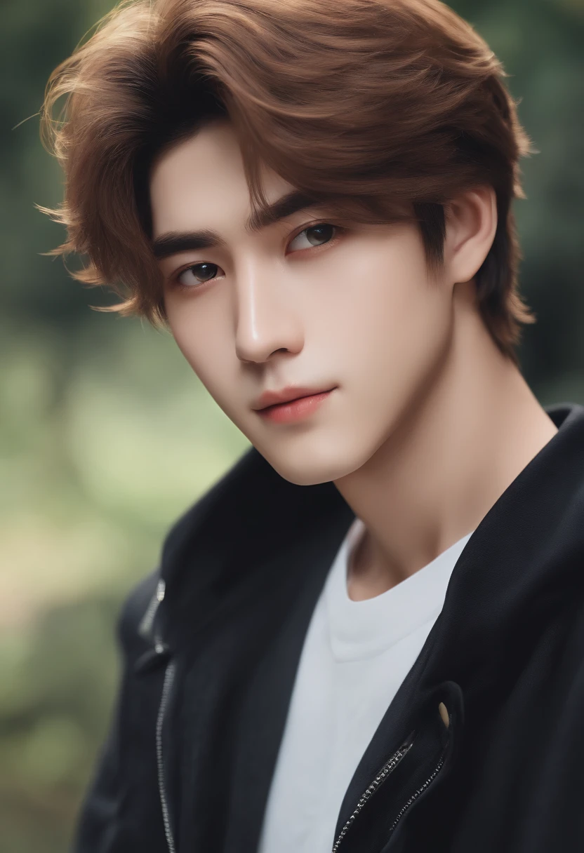Realistic face of anime cute boy changing background 8k ultra realistic NCT's Jaemin