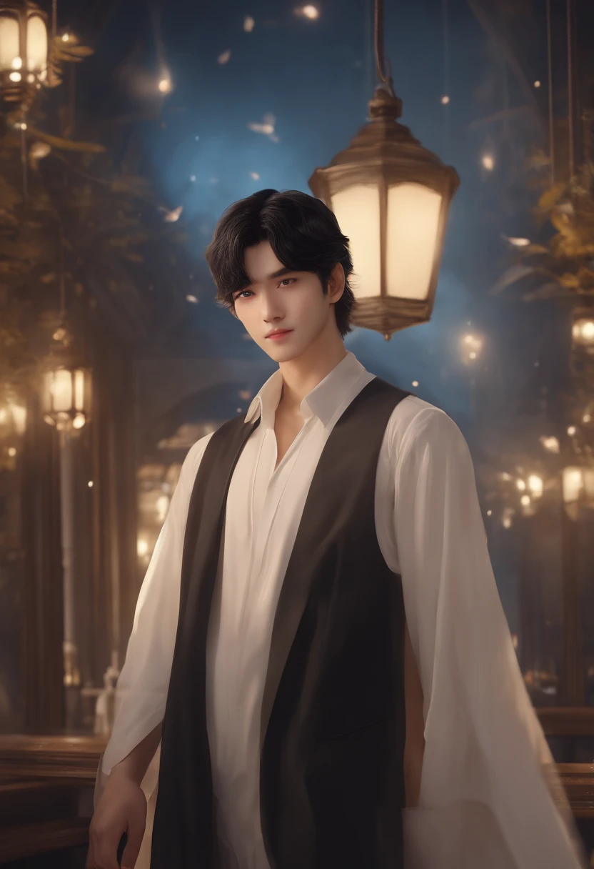 big data analysis boy, long is very handsome, Not tall, has a temperament, with a pair of eyes, there's a light in his eyes, Black hair