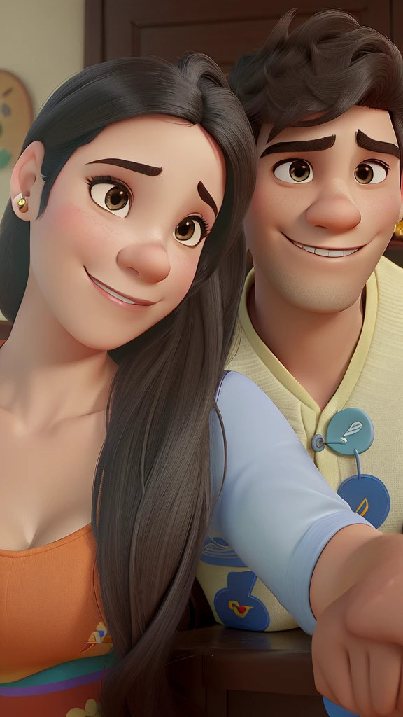 Um casal lindo estilo disney pixar, alta qualidade, melhor qualidade